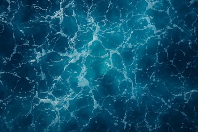 ocean water with bubbles blue birds eye view